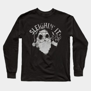 Sleighin It Funny Santa Sleigh Christmas Long Sleeve T-Shirt